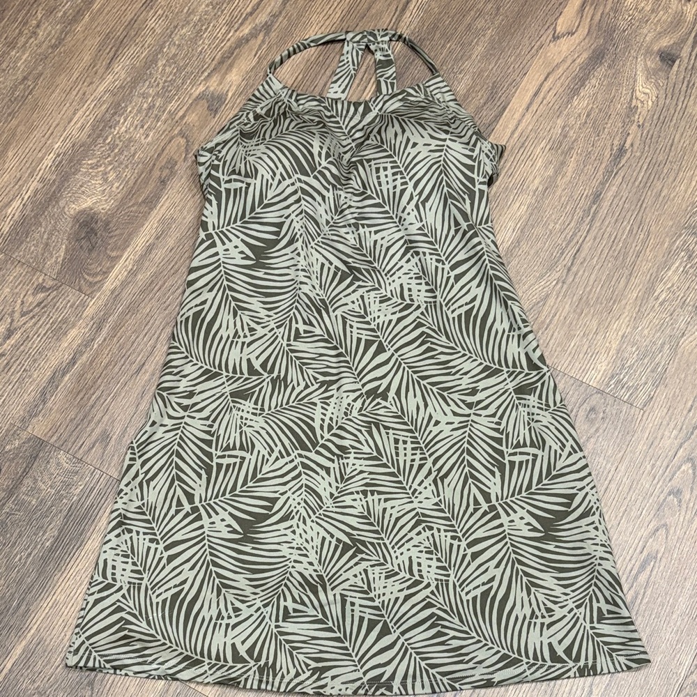 Eddie Bauer Green Leaf Print Dress